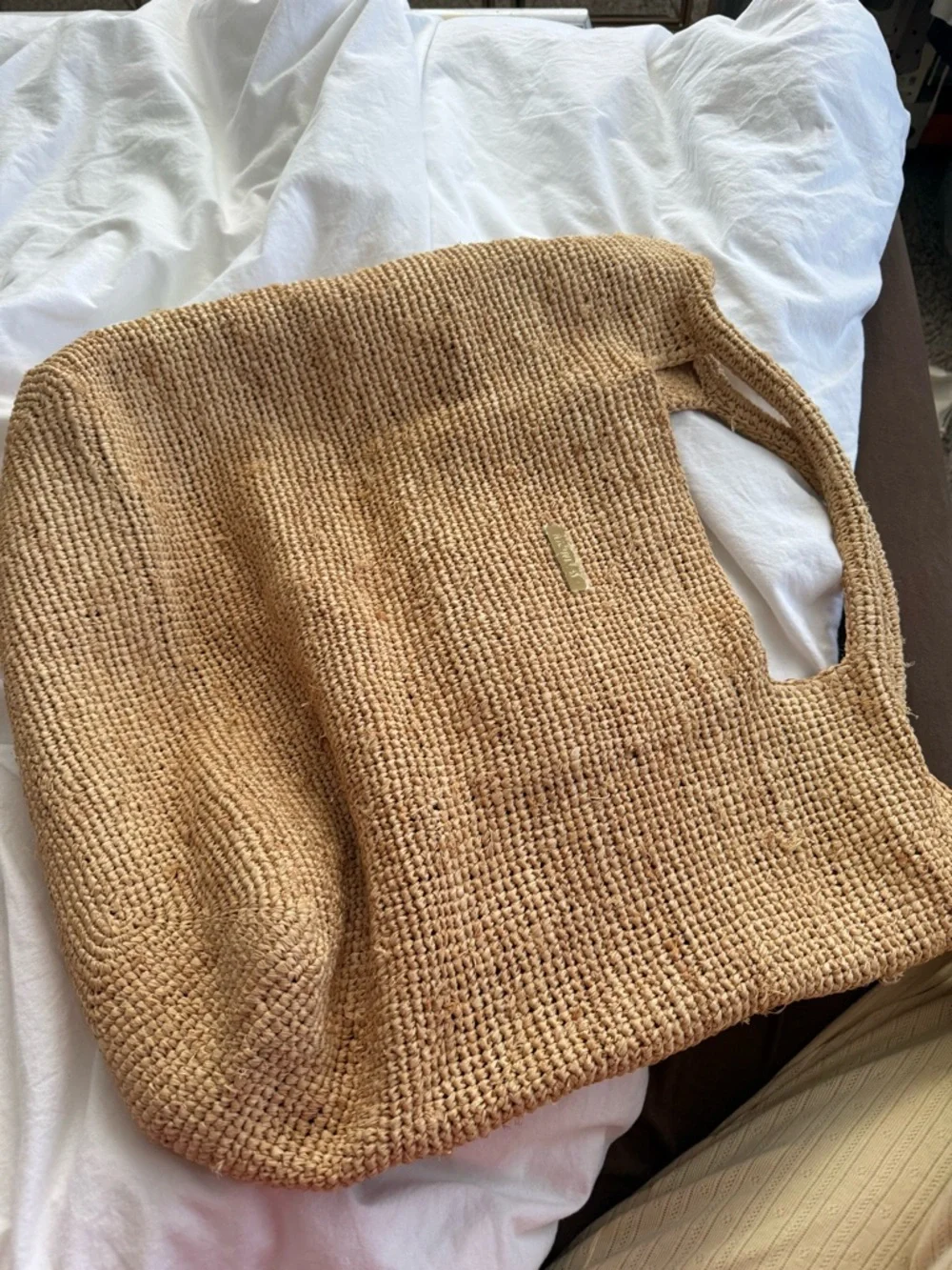 Monday Swimwear Natural Woven Straw Tote - Beige LARGE - Picture 5 of 5